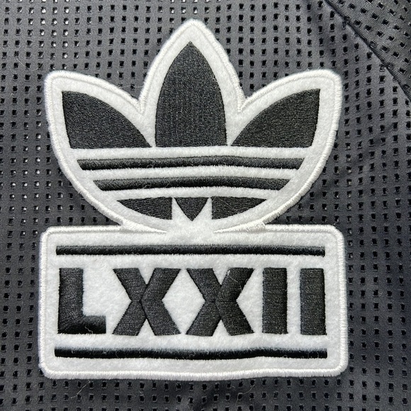 ADIDAS  BERLIN  LXXII 3 STRIPES LOGO MESH ZIP UP BLACK WHITE JACKET SZ M - Picture 5 of 9